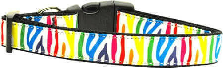 Mirage Pet Products 125-045 CT Zebra Rainbow Nylon Cat Collar.