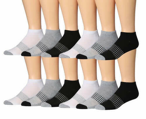 James Fiallo Men's 12-Pairs Performance Low Cut Athletic Sport Socks.