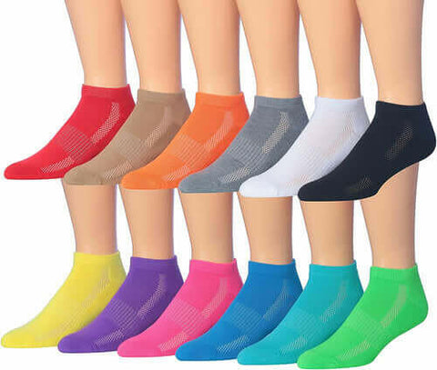 James Fiallo Men's 12-Pairs Performance Low Cut Athletic Sport Socks.