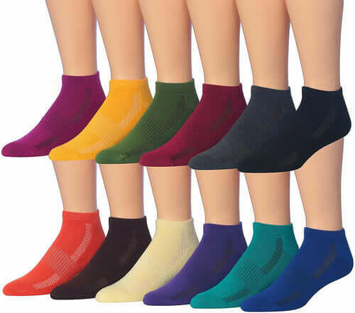 James Fiallo Men's 12-Pairs Performance Low Cut Athletic Sport Socks.