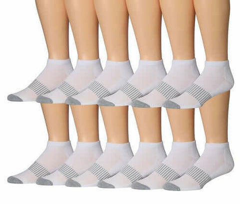 James Fiallo Men's 12-Pairs Performance Low Cut Athletic Sport Socks.