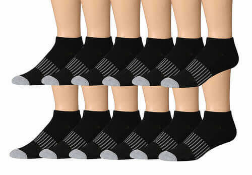 James Fiallo Men's 12-Pairs Performance Low Cut Athletic Sport Socks.