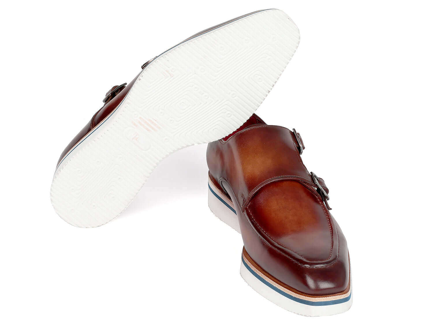 Paul Parkman Men's Smart Casual Monkstrap Shoes Brown Leather