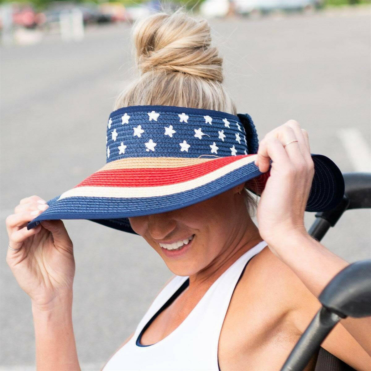 Americana Patriotic Rollable Visor For Adventures,.