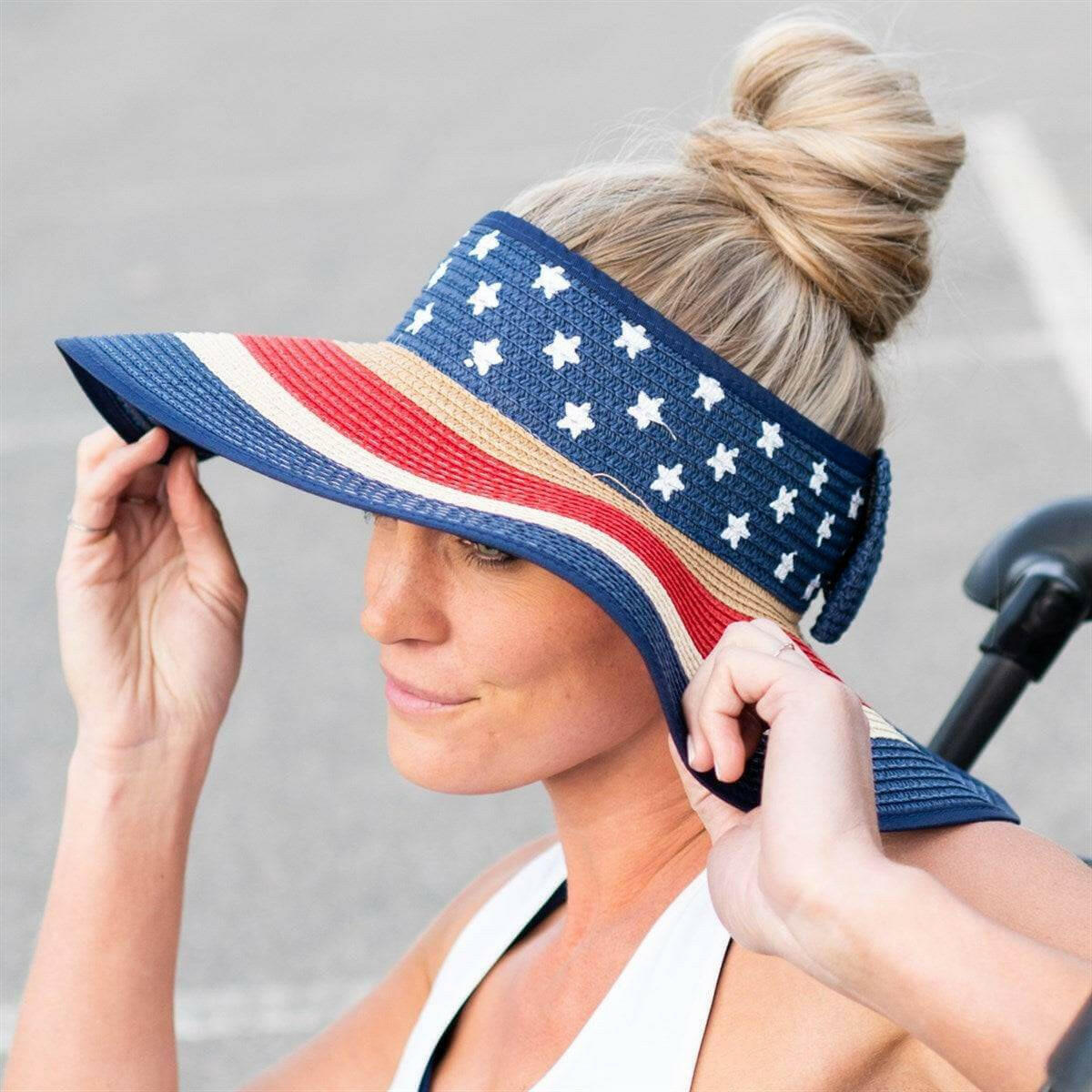 Americana Patriotic Rollable Visor For Adventures,.