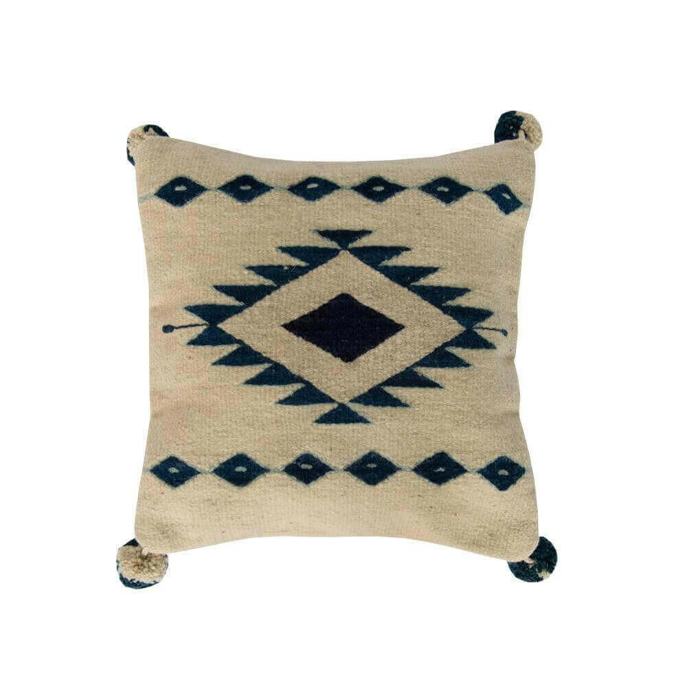 Hruzaani Carpet Accent Pillow, Blue Diamond.