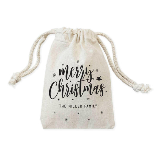 Personalized Merry Christmas Holiday Favor Bags, 6-Pack