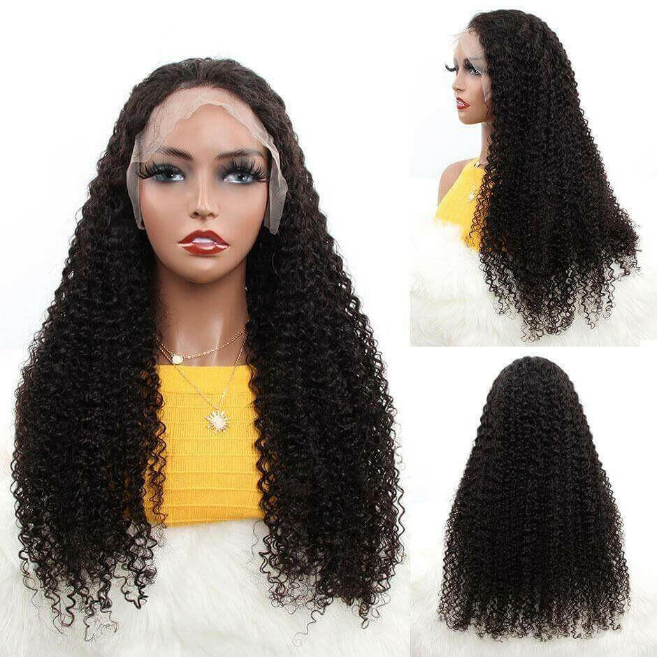 Beumax 13x6 Kinky Curly Lace Frontal Human Hair Wigs.