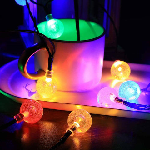 Solar 100LED Crystal Globe Lights Fairy String Light for Christmas.