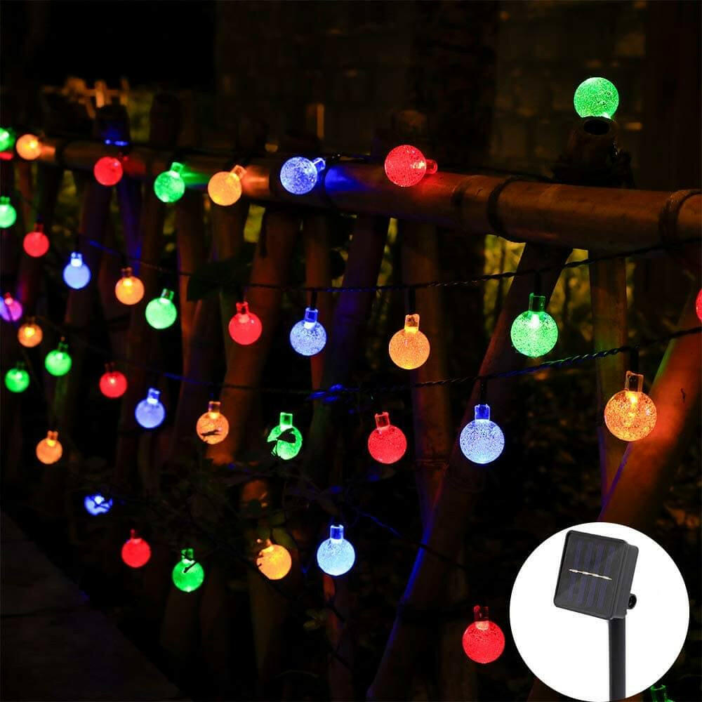 Solar 100LED Crystal Globe Lights Fairy String Light for Christmas.