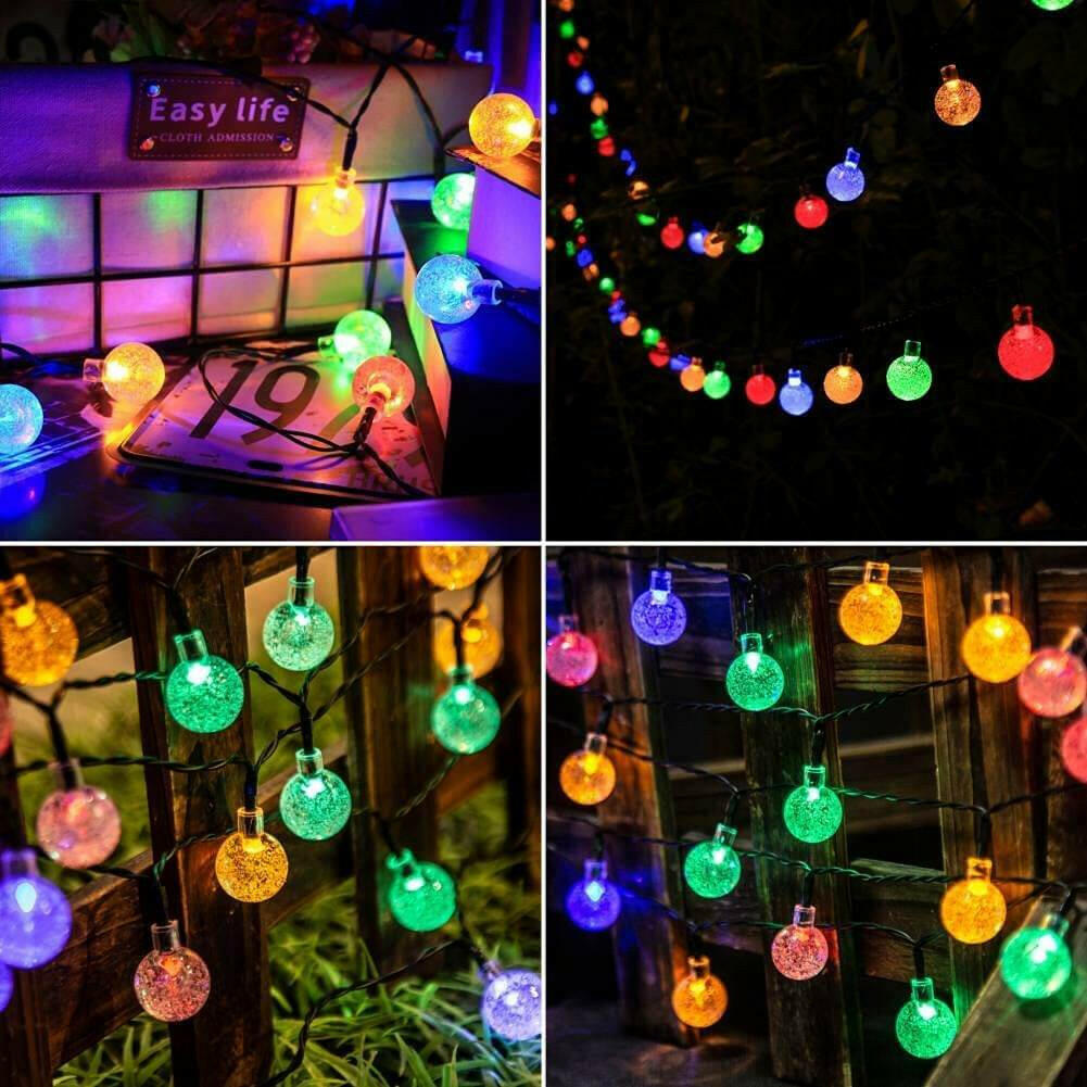 Solar 100LED Crystal Globe Lights Fairy String Light for Christmas.