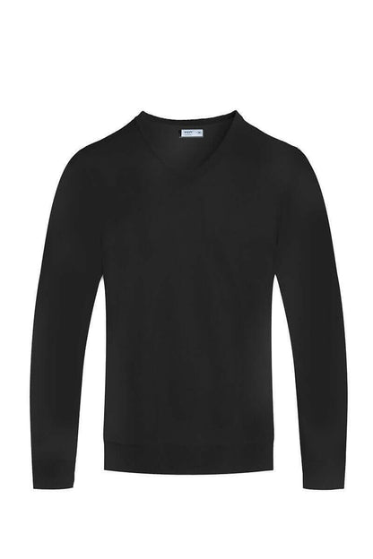 Solid Vneck Knit Pullover Sweater.