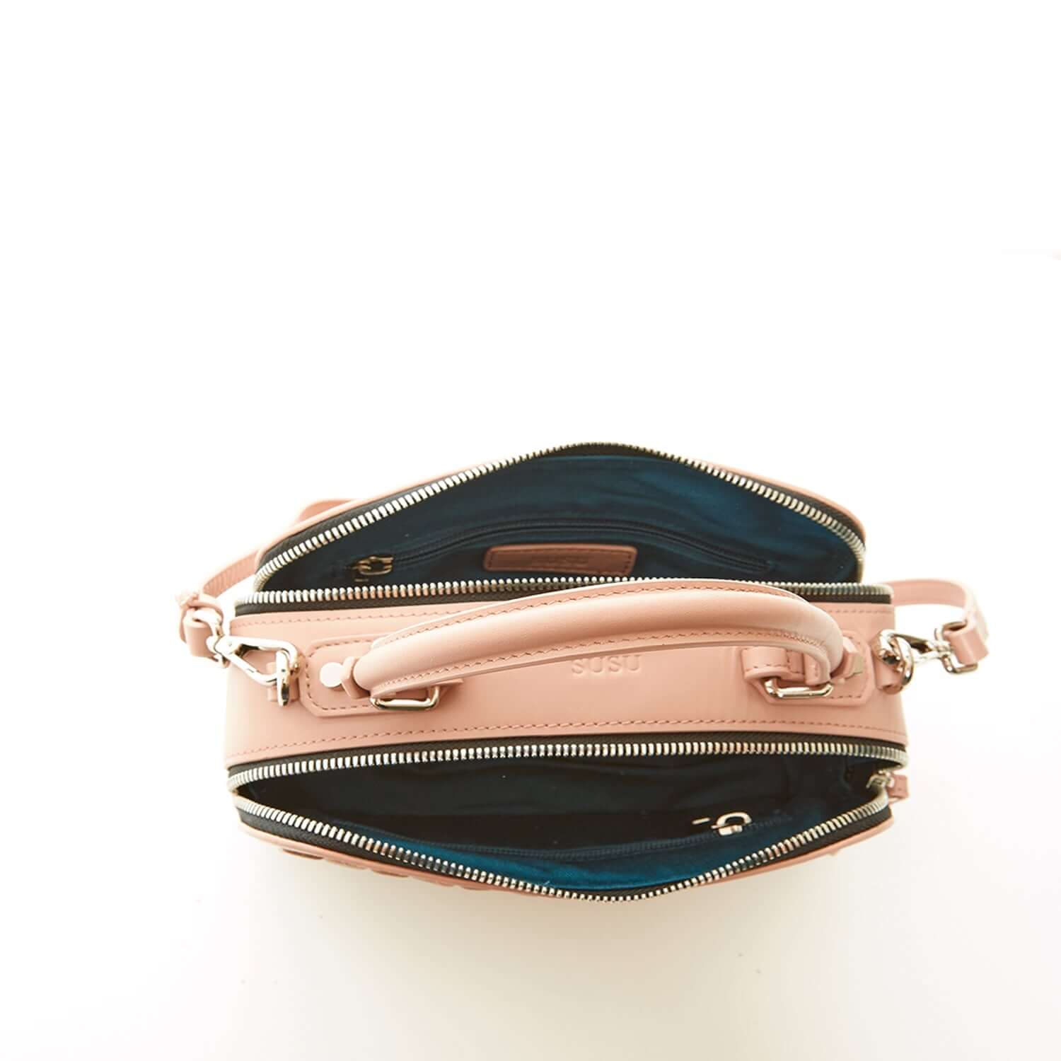 Woven Leather Crossbody Bag Pink Purse Women&