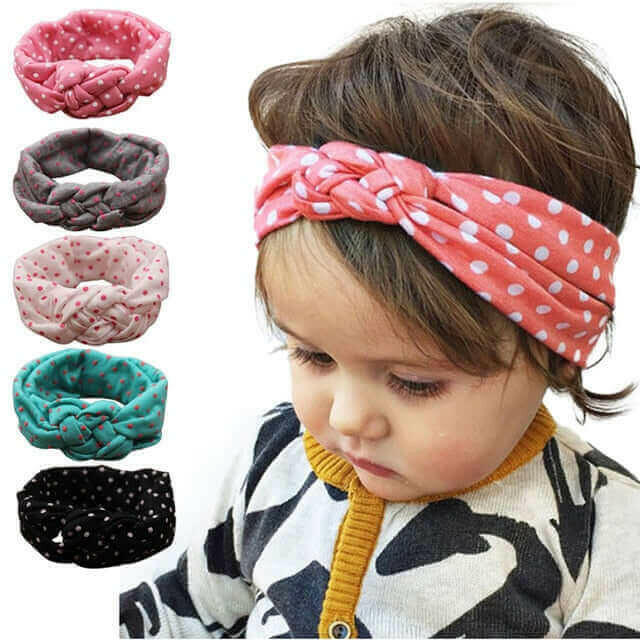 New Fashion baby girl headband Dot Cross Children.