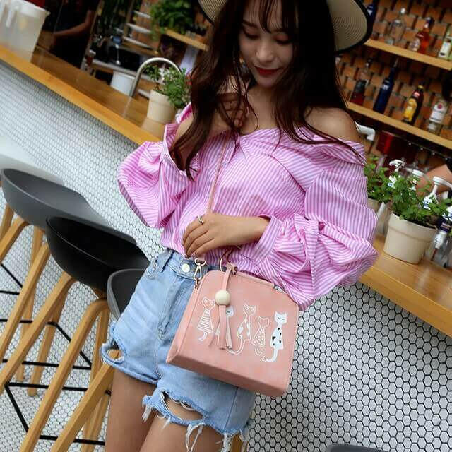 Women Messenger Bag  Handbags Cat Rabbit.