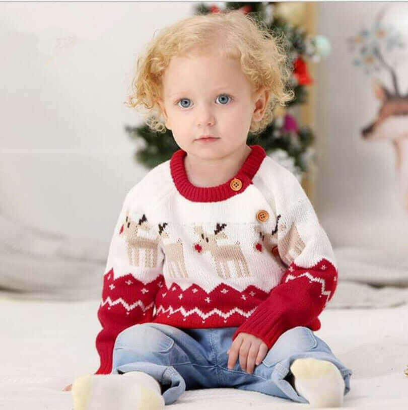 Christmas Deer Knitted Sweater | Children's Sweater.