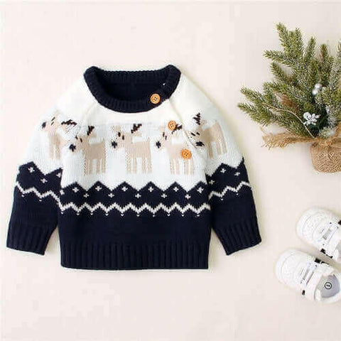 Christmas Deer Knitted Sweater | Children's Sweater.