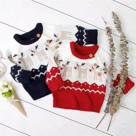 Christmas Deer Knitted Sweater | Children's Sweater.