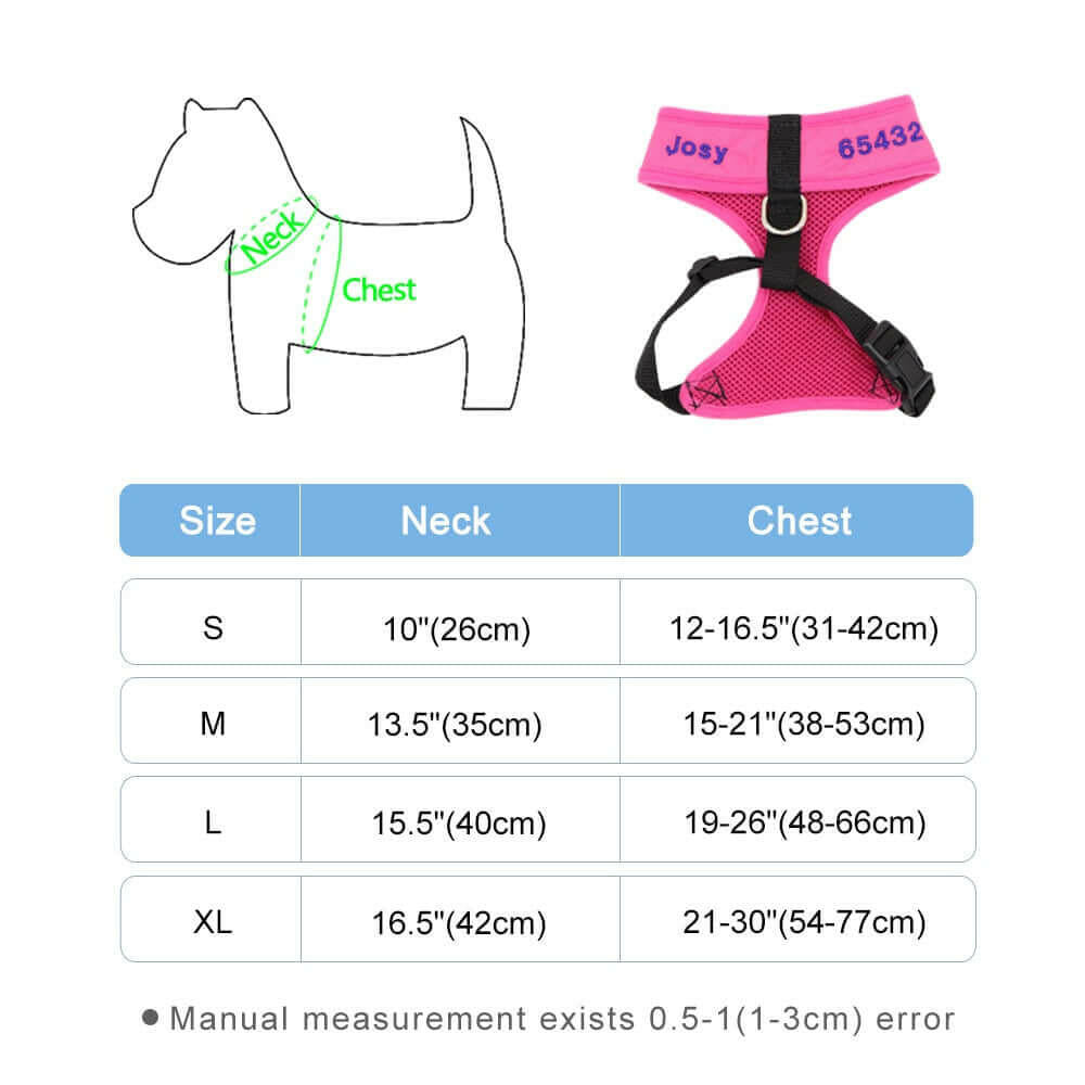 Nylon Personalized Dog Harness Custom Mesh Dogs.