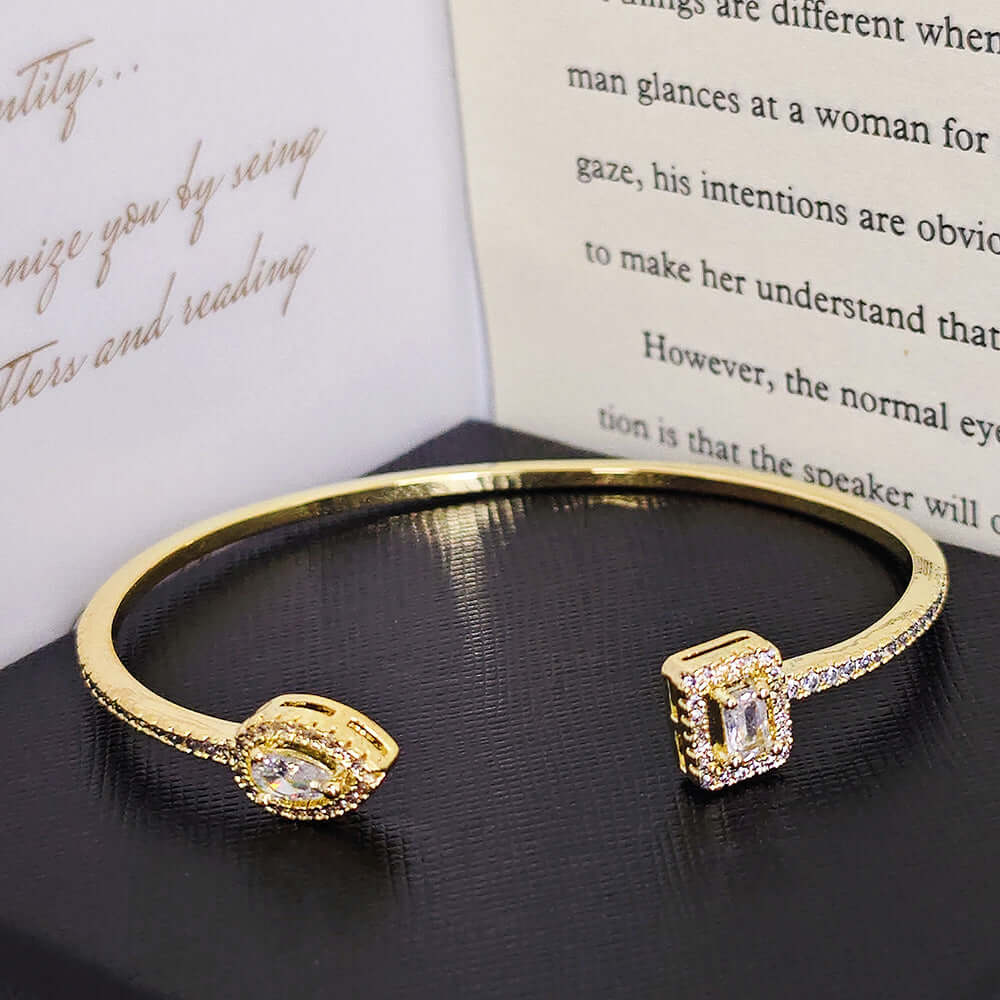 Brass Zirconia Open Bracelet