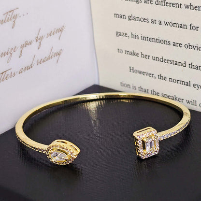 Brass Zirconia Open Bracelet