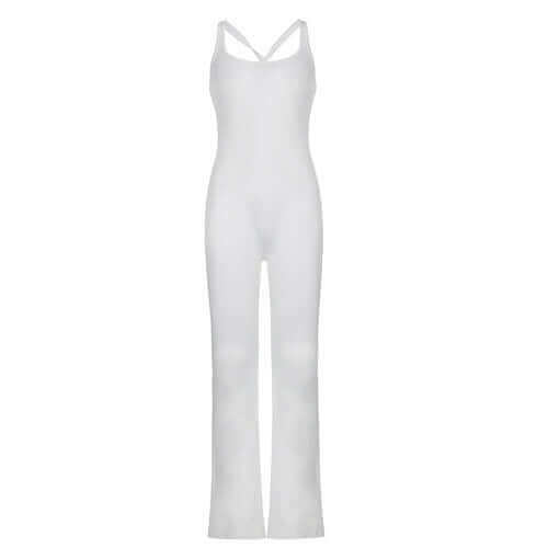 Casual Solid Color Jumpsuit with Flared Pants
