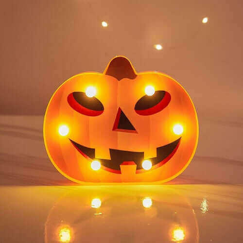 Halloween Decoration Pumpkin Spider Bat Witch Ghost Skull Led Light.