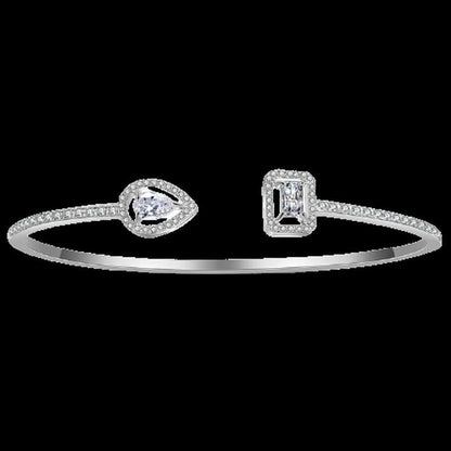 Brass Zirconia Open Bracelet