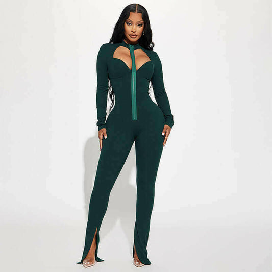 Women Clothing Autumn Winter Sexy Hollow Out Cutout Tight Long Sleeve.