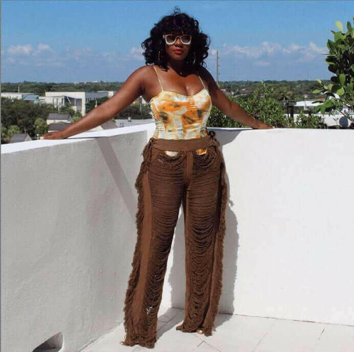 Fringe Frayed Women Tassel Pants