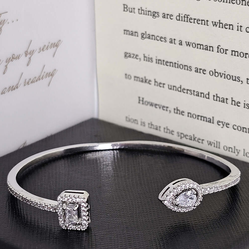 Brass Zirconia Open Bracelet