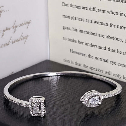 Brass Zirconia Open Bracelet