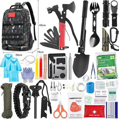 Outdoor Multifunctional Survival Equipment Set Wild Adventure Survival Tools Camping Self-Defense Emergency Supplies First Aid Kit