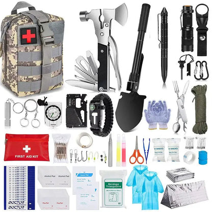 Outdoor Multifunctional Survival Equipment Set Wild Adventure Survival Tools Camping Self-Defense Emergency Supplies First Aid Kit
