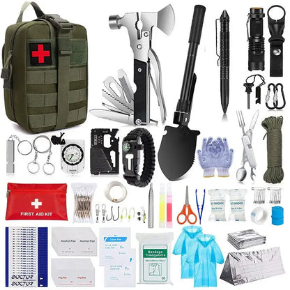 Outdoor Multifunctional Survival Equipment Set Wild Adventure Survival Tools Camping Self-Defense Emergency Supplies First Aid Kit