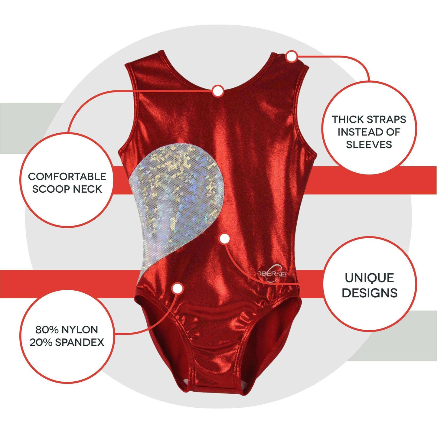 O3GL011 - Obersee Gymnastics Leotard -  | Gymnastics Apparel | Girls'.