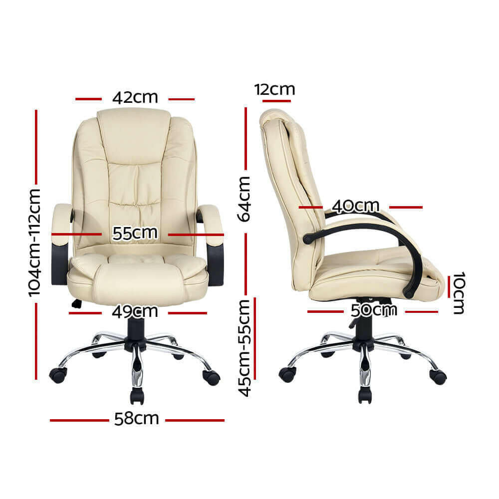 Artiss Office Chair Gaming Computer Chairs Executive PU Leather Seat.