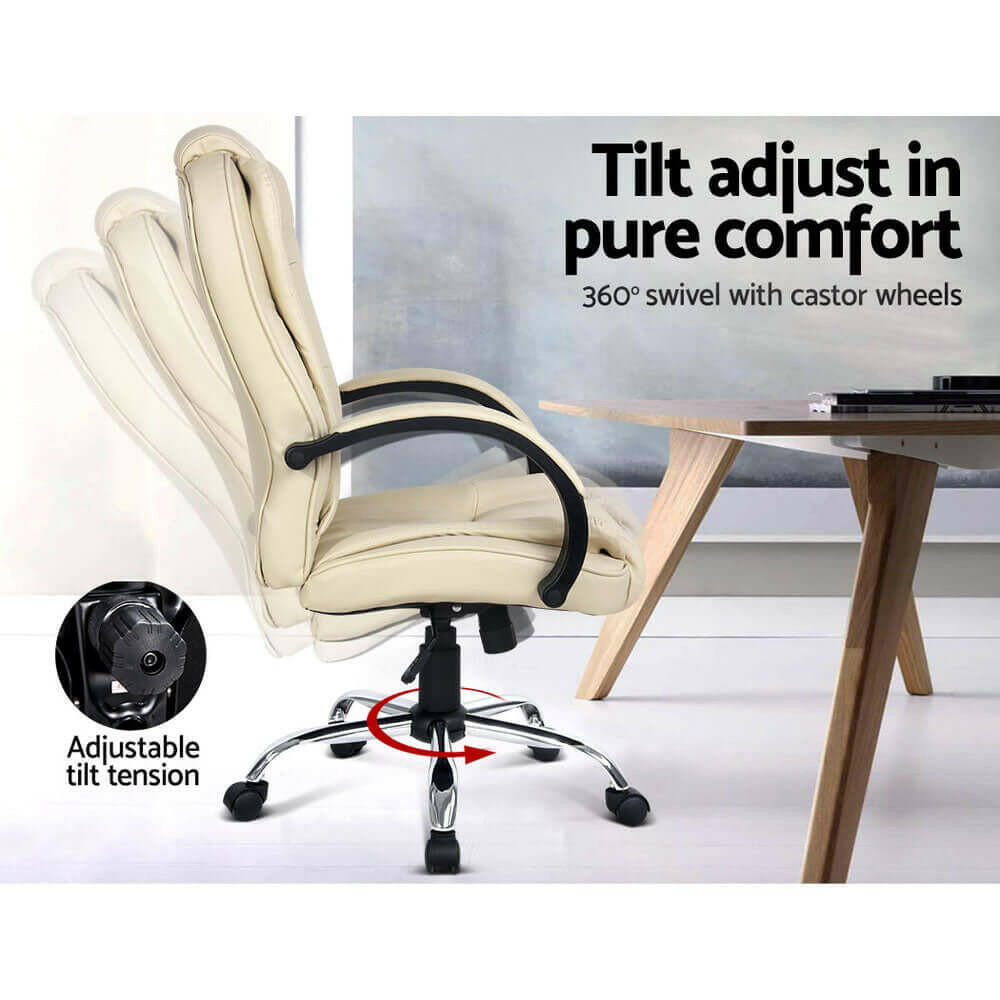 Artiss Office Chair Gaming Computer Chairs Executive PU Leather Seat.