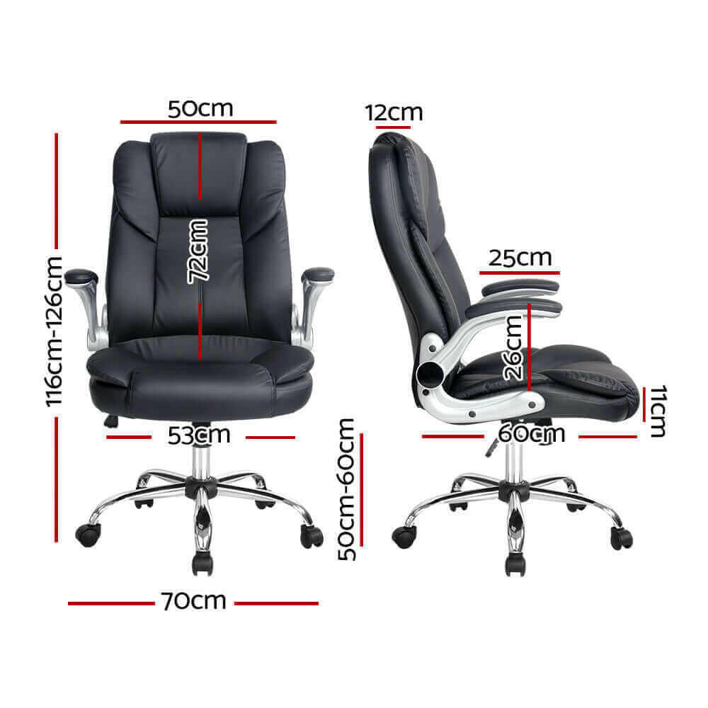 PU Leather Executive Office Desk Chair - Black.