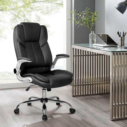 PU Leather Executive Office Desk Chair - Black.