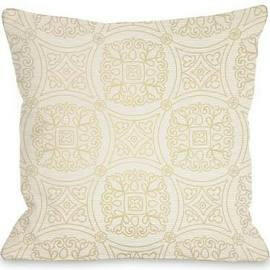 One Bella Casa 75033PL16 16 x 16 in. Doily Cream Pillow.