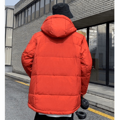 Mens High Collar Puffer Jacket With Removable Hood