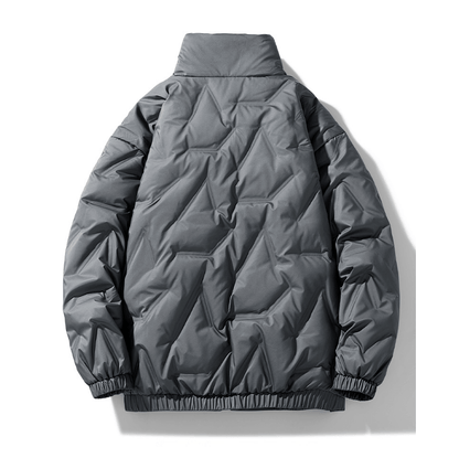 Mens High Collar Quilted Jacket