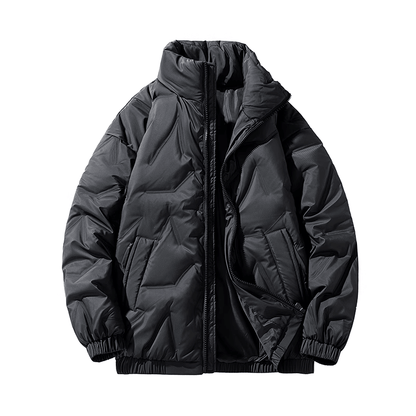 Mens High Collar Quilted Jacket