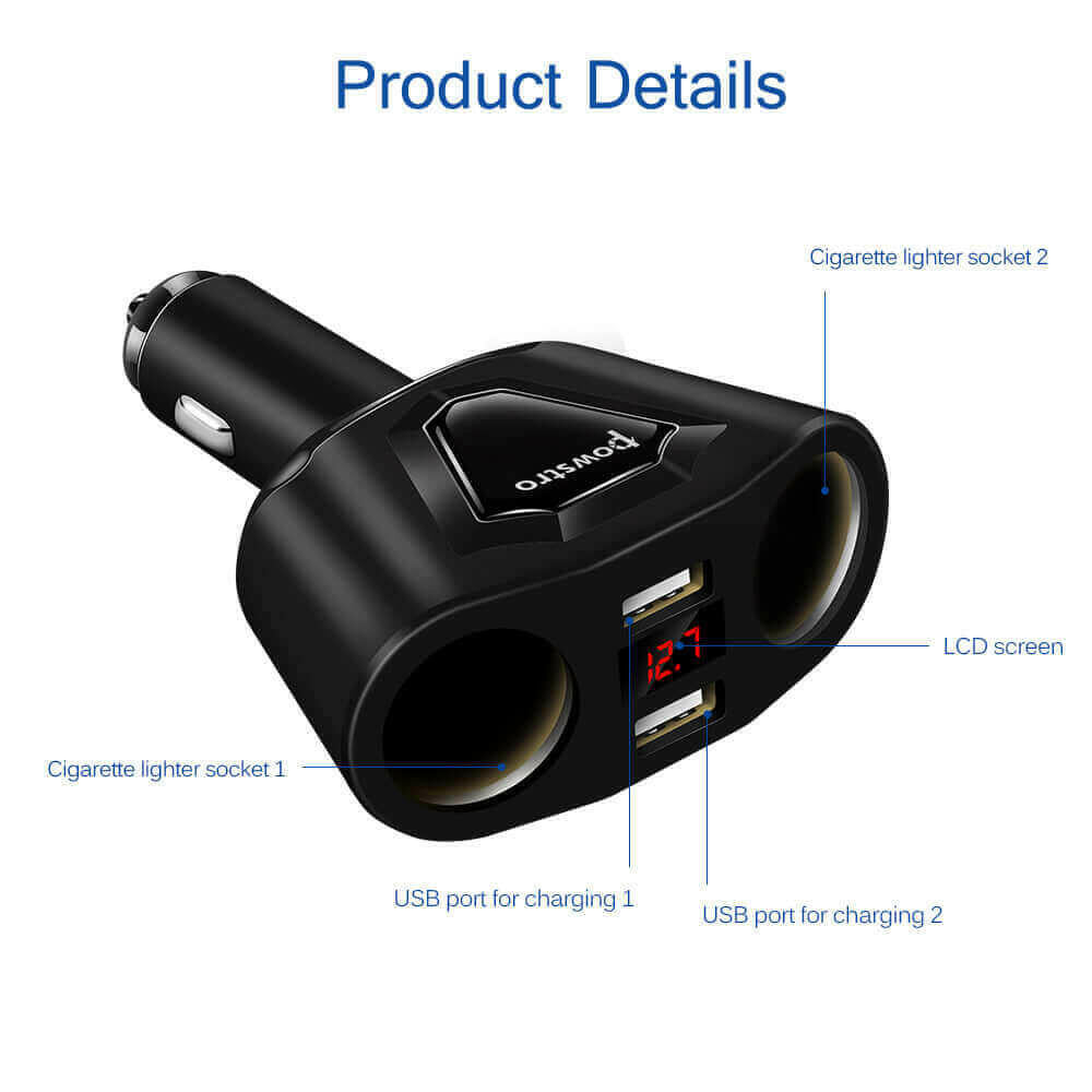 3.1A Dual USB Car Charger  Cigarette Lighter