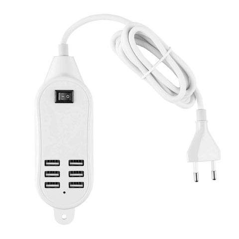 EU Plug 5A 6 USB Ports Desktop Charger HUB Socket.