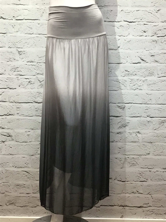 Gray Black Silk Skirt