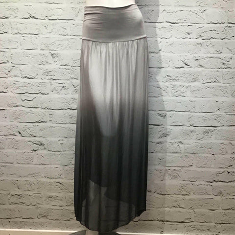 'Ombre' Gray Black Silk Skirt - The Hearts Corner