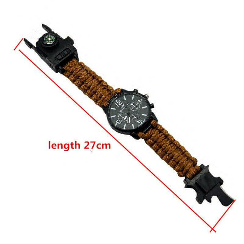 Outdoor Multi function Camping Survival Watch Bracelet Tools With LED.