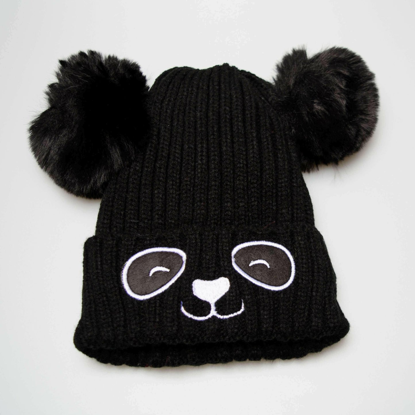 Unisex Cute Panda Cartoon Pattern Knit Winter Beanie For Kids (3-10.